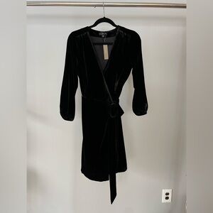NWT J.Crew Black Velvet Wrap Dress